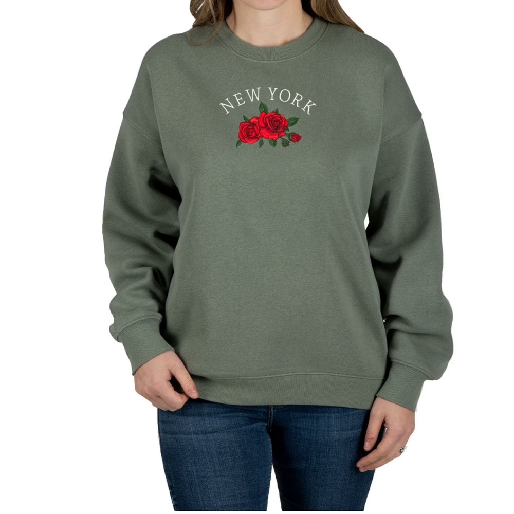 State of Mine Embroidered New York Flower Sweatshirt S, M, L NWT